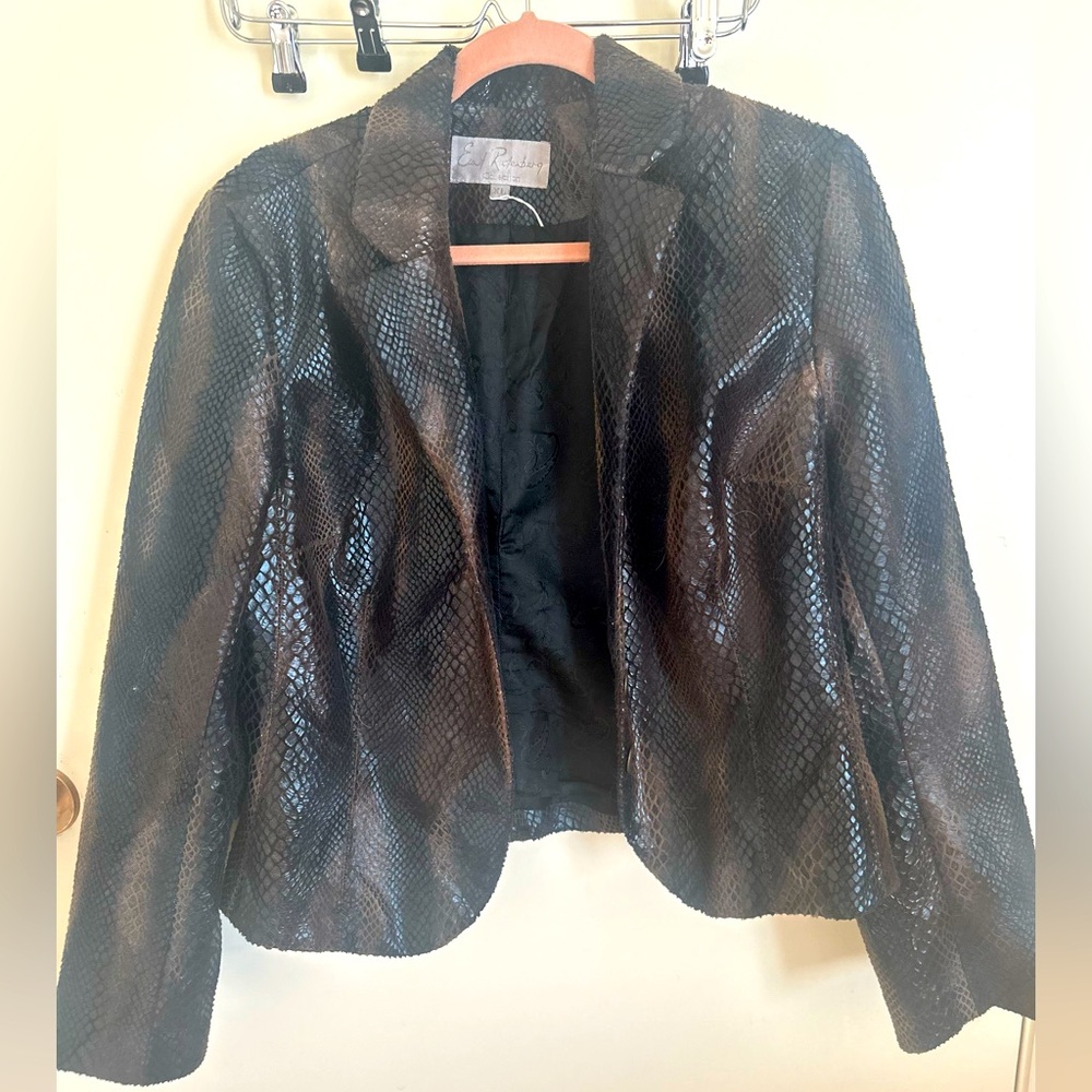 Faux snakeskin blazer